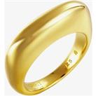 Gold Plated Sterling Silver Plain Curved Oblong Ring ELRG91924B180