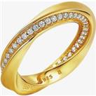 Esprit Gold Plated Silver Cubic Zirconia Twisted Ring ELRG91962B180