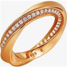 Rose Gold Plated Silver Cubic Zirconia Twisted Ring ELRG91962C180