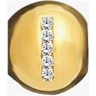 Lovelinks Gold Plated Silver Clear Cubic Zirconia I Bead