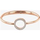 Tommy Hilfiger Rose Gold Plated Open Circle Crystal Hinged Bangle 2780066