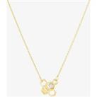 9ct Yellow Gold Diamond Large Bee Necklace BFL1-9YG-D