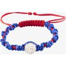 Shamballa Style Red White and Blue Crystal Cord Bracelet 1957