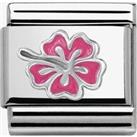 Nomination CLASSIC Silvershine Honolulu Pink Hibiscus Charm 330202/24