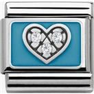 Nomination CLASSIC Silvershine My Family Blue Heart Charm 330306/07