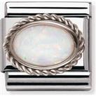 Nomination CLASSIC Silvershine Ornate Settings White Opal Charm 330503/07