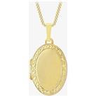 9ct Bubbled Border Oval Locket and 18inch Chain LK224 CN025A-18