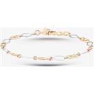 9ct Yellow Gold Two Colour Infinity Link Bracelet GBR61