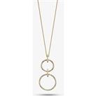 9ct Gold Double Circle Drop Necklace GN298