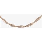 9ct Rose Gold 2 Colour Twisted Curb 18 Inch Necklace 2.13.6054