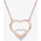 9ct Rose Gold & Cubic Zirconia Double Heart Necklace 5.19.7164