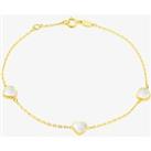9ct Yellow Gold Mother Of Pearl Heart Bracelet 1.29.1642