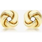 9ct Gold Rectangular Tube Knot Stud Earrings