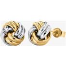 9ct Two Colour Gold Small Double Knot Stud Earrings 2.55.6219