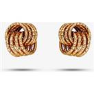 9ct Yellow Gold Textured Knot Stud Earrings GE2270