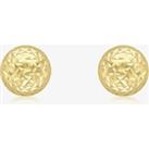 9ct Yellow Gold 8mm Diamond Cut Dome Stud Earrings 1.55.6979