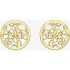 9ct Yellow Gold 7mm Filigree Floral Stud Earrings 1.55.6899