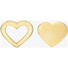 9ct Yellow Gold Contrasting Heart Stud Earrings 1.55.8883