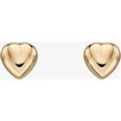 9ct Yellow Gold Heart Stud Earrings GE2213