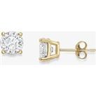 9ct Yellow Gold 6mm Four Claw Set Cubic Zirconia Stud Earrings SE606