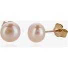 9ct 5.5 x 6mm Drilled Freshwater Pearl Stud Earrings EOZ106SD