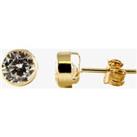9ct Yellow Gold Cubic Zirconia Round Stud Earrings 1577529