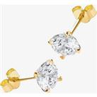 9ct Gold 6mm 4 Claw Round Cubic Zirconia Stud Earrings 1.58.4979