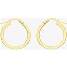 9ct Yellow Gold 18mm Square-Tube Hoop Earrings 1.52.7619