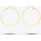 9ct Yellow Gold 30mm Rectangular-Tube Hoop Earrings 1.53.2249