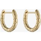 9ct Yellow Gold Snake Skin Textured Huggie Hoop Earrings GE2402