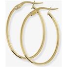 9ct Yellow Gold Oval Hoop Earrings ST-ER584