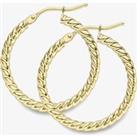 9ct Yellow Gold Twist Hoop Earrings ER523