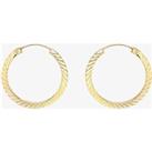 9ct Yellow Gold 11mm Diamond-Cut Hoop Earrings 1.51.2289
