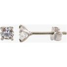 9ct White Gold 4mm Round Cubic Zirconia Stud Earrings 5-58-6319