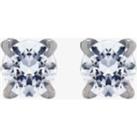9ct White Gold 3mm Round Cubic Zirconia Stud Earrings 5-58-6329
