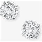 9ct White Gold 6mm Round Cubic Zirconia Stud Earrings SE406