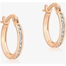 9ct Rose Gold Cubic Zirconia Hoop Earrings 5.58.8369