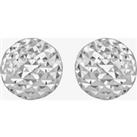 9ct White Gold Pyramid Button Stud Earrings 5.55.7122