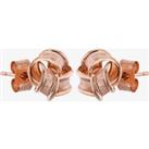 9ct Rose Gold Knot Stud Earrings E39-5009-R