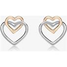 9ct Two Colour Linked Heart Stud Earrings 2.55.8629