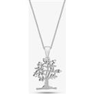 Sterling Silver Cubic Zirconia Tree Necklace 8.68.4622