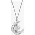 Sterling Silver Engraved Moon and Star Pendant 8.68.4229