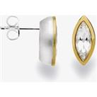 Bastian Two Colour Marquise Clear Crystal Stud Earrings 12624