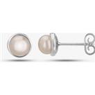 Sterling Silver Freshwater Pearl Stud Earrings EOW70050FW