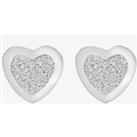 Sterling Silver Stardust Heart Stud Earrings 8.55.8669