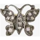 Amulette Oxidised Silver and Diamond Large Butterfly Ring Charm CH-L-033