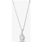 Starbright Silver Pear-cut Cubic Zirconia Halo Pendant THB-01P 3A