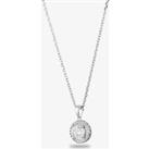 Starbright Silver Round Cubic Zirconia Halo Pendant THB-02P 3A