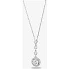 Starbright Silver Round Cubic Zirconia Halo Pendant THB-05P 3A
