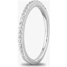 Starbright Silver Cubic Zirconia Claw Set Narrow Half Eternity Ring R6843 3A (56)